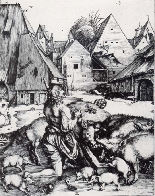 Albrecht Durer The Prodigal Son Amid the Swine Germany oil painting art